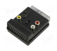 Goobay 50312 Scart to Composite Video and S-Video Adapter with Scart Passthrough, In/Out, Black