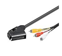 Goobay 50365 Adapter Cable, Scart to Composite Audio/Video, In/Out, Black, 3 m Cable Length