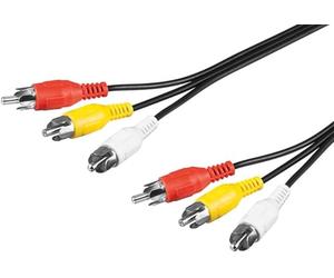 Goobay 50382 Composite Audio/Video Connector Cable, 3x RCA, 3 m Cable Length