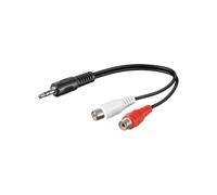 Goobay 50600 3.5 mm Audio Cable Adapter, Male to Stereo RCA Female, Black, 0....