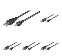 Goobay 50768 USB 2.0 Hi-Speed Cable, Black, Type B, 5-pin, 3m Length (Pack of 5)