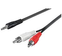 Goobay 50780 Audio Cable AUX Adapter, 3.5 mm Male to Stereo RCA Male, Black, 15 m Cable Length