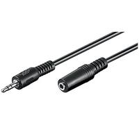 Goobay 50935 Headphone and Audio AUX Extension Cable, 3-pin 3.5 mm, Black, 4 mm Diameter, 10 m Cable Length