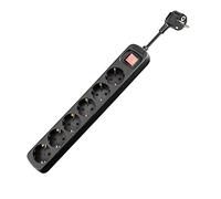 Goobay 51290 AC Power Strip with Switch, 1.5 m Cable Length, Black