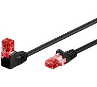 goobay 51515 CAT 6 Patch Cable 90 Degree Male Network Ethernet Playstation Xbox LAN Cable DSL U/UTP RJ45 Plug Black 1 Metre