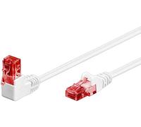 goobay 51520 CAT 6 Patch Cable 90 Degree Male Network Cable Ethernet Playstation Xbox LAN Cable DSL U/UTP RJ45 Plug White 0.25m