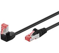 goobay 51545 Cat 6 Patch Cable High Speed 90 Degree Male Network Cable Ethernet Playstation Xbox DSL PimF RJ45 Plug Black 3 Metres