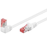 goobay 51550 Cat 6 Patch Cable High Speed 90 Degree Male Network Cable Ethernet Playstation Xbox DSL PimF RJ45 Plug White 1 Metre