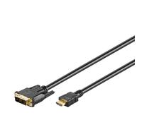Goobay 51581 DVI-D/HDMI Cable, Gold-plated, Black, 3 m Cable Length 1 Cable