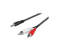 Goobay 51701 Audio cable AUX Adapter, 3.5 mm Male to Stereo RCA Male, CU, Black, 0.5 m Cable Length