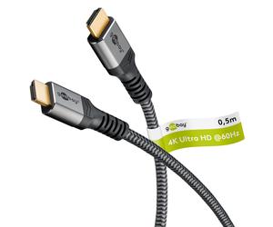 goobay 51818 HDMI High Speed Cable with Ethernet, 4K, Ultra HD, Full HD, 3D, HDM