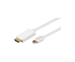 Goobay 52861 Mini DisplayPort/HDMI Adapter Cable 1.2, Gold-plated, White, 2 m Cable Length