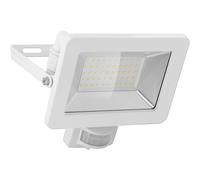 Goobay 53884 LED Floodlight with Motion Sensor - LED Spotlight with 50 W - Neutral White Light 4000 K - 4250 Lumen - Beam Angle 100 Degrees - IP65 Rated - White