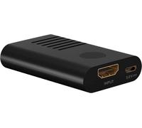Goobay 58492 HDMI Signal Booster / Repeater 4K @60Hz - for extending HDMI connection up to 30 m / Flat Rugged Aluminum Housing / Black
