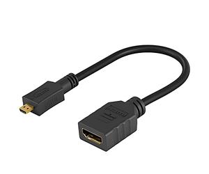 goobay 58683 Micro HDMI Adapter/Micro HDMI to HDMI 2.0 Adapter for Go Pro/Raspberry Pi/Surface/0.15 m