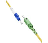 goobay 59648 Fibre Optic Cable (FTTH) / Singlemode (OS2) Simplex/SC APC (8°) Male to LC-UPC (8°) Male/Light Wave Cable / 1 Metre