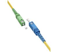 goobay 59657 Fibre Optic Cable (FTTH) / Singlemode (OS2) Simplex/SC APC (8°) Male to SC-UPC (8°) Male/Light Wave Cable / 0.5 m