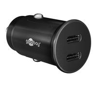 Goobay 59705 Dual USB Port Car Charger USB-C Cigarette Lighter Power Delivery 12 V / 24 V Car Mini USB Adapter USB Car Charger Quick Charger 30 W