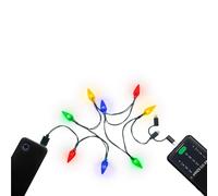 goobay 60339 USB Charging Cable/USB-C + Micro USB + iPhone/Charging Cable with Fairy Lights / 8 Different LEDs