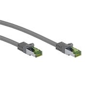 goobay 61113 CAT 8.1 Network Cable/LAN Cable - High Speed 40 Gbits Patch Cable with S/FTP PiMF Shielding/Grey / 0.25 m