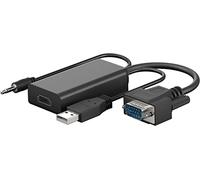 goobay 61259 VGA to HDMI Adapter for Full HD 1080p @ 60Hz / VGA to HDMI Adapter Cable Converts VGA & Audio to HDMI Signals/Monitor Cable Black