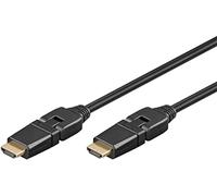 goobay 61283 High Speed HDMI 360° Cable with Ethernet/HDMI 360° Connector Type A/Rotatable HDMI Connector/Screen Resolution up to 4K @ 60Hz (Ultra HD 2160p) / Gold-Plated Connectors / 1.5 m