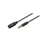 Goobay 62479 Headphone and Audio AUX Extension Cable, 4-Pin 3.5 mm Slim, CU, 2 m Cable Length
