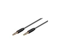 goobay 63828 AUX Cable, Audio Cable, Connection Cable, Jack Cable, Jack 3.5 mm Male (4-Pin, Stereo) > Jack 3.5 mm Male (4-Pin, Stereo), 4-Pin 1.5 m, Black
