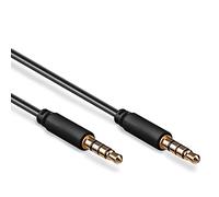 Goobay 3m Black 4-Pole 3.5mm AUX Cable for Smartphones, Tablets, Music Players, Computers, TVs and Speakers