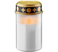 goobay 64604 LED Grave Light with Battery/LED Grave Candles Outdoor/Cemetery Candles/Grave Light/Eternal Light/Grave Lamp/White/Battery Operated 2X AA Mignon (Not Included)
