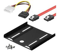 goobay 64811 Mounting Frame for 2.5" to 3.5" SSD Hard Drive for Mounting a 2.5" Hard Drive into a 3.5" Enclosure Bay/SSD Holder with Power Adapter, SATA Cable and Screws