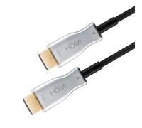 goobay 65573 Active Optical Hybrid HDMI Cable AOC / 4K @ 60 Hz UHD High Speed HDMI Connection Cable with Ethernet / 18 Gbits Fibre Optic Cable/Black / 100 m