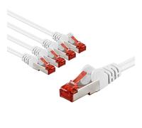 goobay 65983 CAT6 Network Cable Set of 5/Patch Cable Shielded S/FTP/CU Ethernet Cable, PiMF, LSZH/Cat 6 Cable with 10 Gbits/White / 5x 2 m
