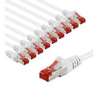 goobay 65989 CAT6 Network Cable Set - Shielded S/FTP/CU Ethernet Cable, PiMF, LSZH - 10 x 5m White