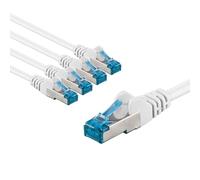 goobay 66049 CAT 6A Network Cable in Set of 5/Patch Cable Shielded S/FTP/CU Ethernet Cable, PiMF, LSZH/Cat 6a Cable with 10Gbits / White / 5x 2m