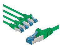 goobay 66056 CAT 6A Network Cable in Set of 5/Patch Cable Shielded S/FTP/CU Ethernet Cable, PiMF, LSZH/Cat 6a Cable with 10Gbits / Green / 5x 1m
