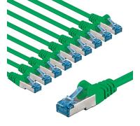 goobay 66061 CAT 6A Network Cable in Set of 10/Patch Cable Shielded S/FTP/CU Ethernet Cable, PiMF, LSZH/Cat 6a Cable with 10Gbits / Green / 10x 2m