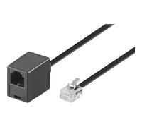 Goobay 68260 Modular Telephone Extension Cable, Black, 6m Length