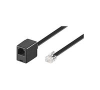 Goobay 68261 Modular Telephone Extension Cable, Black, 10m Length