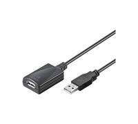 Goobay 68876 Active USB 2.0 Extension Cable, Gold, Black, 5m Length