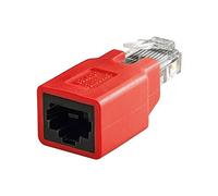 Goobay 68912 5e RJ45 Cross-Over Modular Adapter, CAT 5e, red