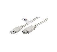 Goobay 68915 USB 2.0 Hi-Speed Extension Cable with USB Certificate, Grey, 3m Length