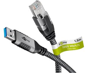 Goobay 70498 USB-A to RJ45 Ethernet CAT 6 Cable for Stable wired Internet conne