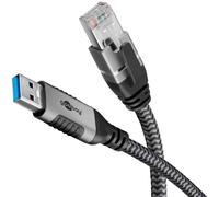 goobay 70693 Cat 6 USB-A 3.0 to RJ45 Ethernet Cable for Stable Wired Internet Co