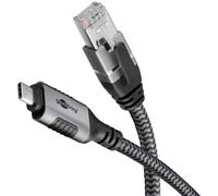 goobay 70697 USB-C to RJ45 Ethernet CAT 6 Cable for Stable Wired Internet Connec