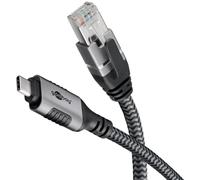 Goobay 70699 cable gender changer USB C RJ-45 Black, Silver