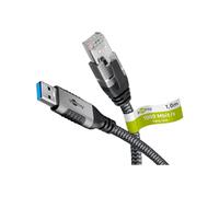 Goobay 70699 USB-A to RJ45 Ethernet CAT 6 Cable for Stable wired Internet connection with Router/Modem/Network Switch/Replaces USB to RJ45 Adapter / 1 Gbps / 1 Meters