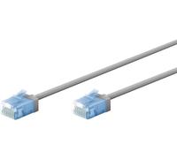 Goobay 74228 CAT 6A Patch Cable, 15m, Slim/Ultra Flexible, RJ45, Grey, for Server Cabinets, Routers, Laptops, 10Gbps, PoE, PoE+