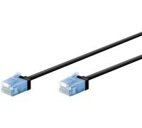 Goobay 74232 CAT 6A Patch Cable - Slim/Ultra Flexible RJ45 CAT 6A Network Cable / 10 Gbit/s LSZH, Kink Protection/Black 0.5 m