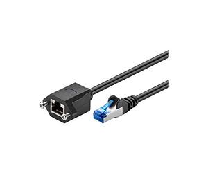 Goobay 77578 CAT 6a Extension Cable, S/FTP (PiMF), Black, 2m Length